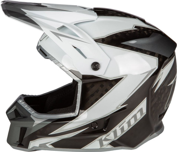 Casca Snowmobil F3 ECE Carbon Lightning White