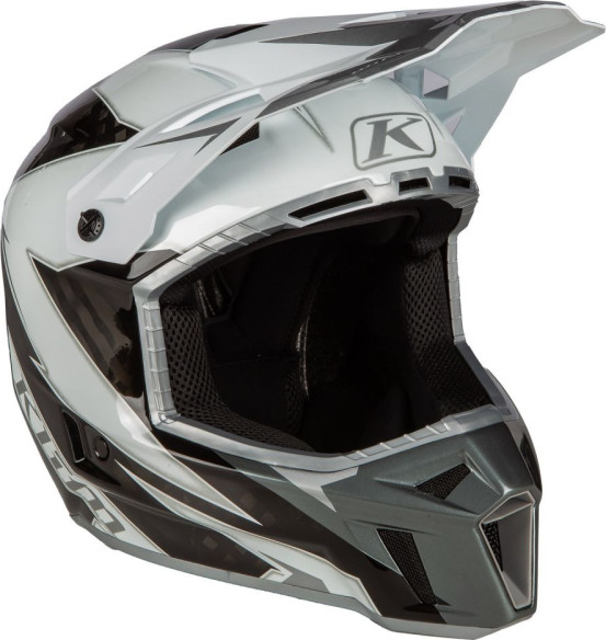 Casca Snowmobil F3 ECE Carbon Lightning White