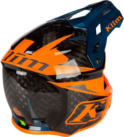 Casca Moto Enduro F3 Carbon Pro ECE XS Striker Petrol Orange