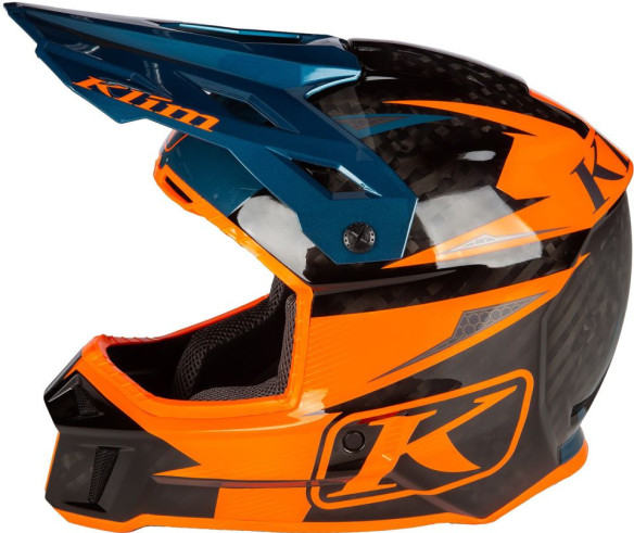 Casca Moto Enduro F3 Carbon Pro ECE XS Striker Petrol Orange