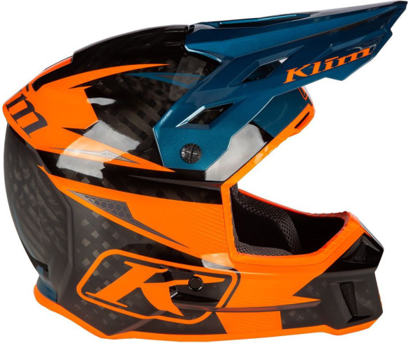 Casca Moto Enduro F3 Carbon Pro ECE XS Striker Petrol Orange