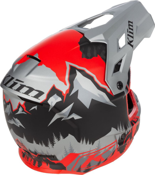 Casca Moto MX/Enduro F3 Carbon ECE DNA Fiery Red/Monument Gray 24