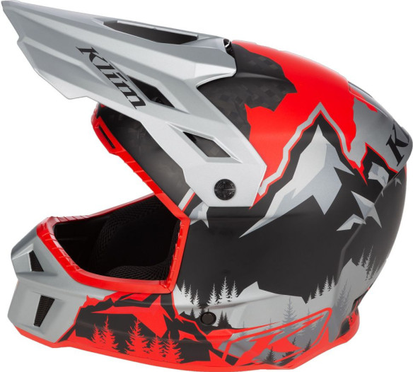 Casca Moto MX/Enduro F3 Carbon ECE DNA Fiery Red/Monument Gray 24