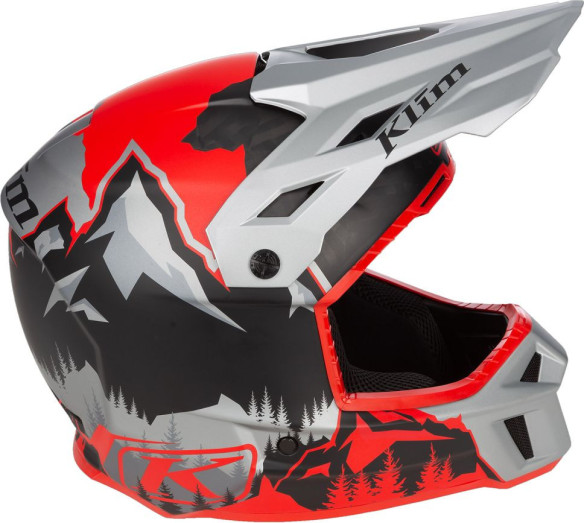 Casca Moto MX/Enduro F3 Carbon ECE DNA Fiery Red/Monument Gray 24