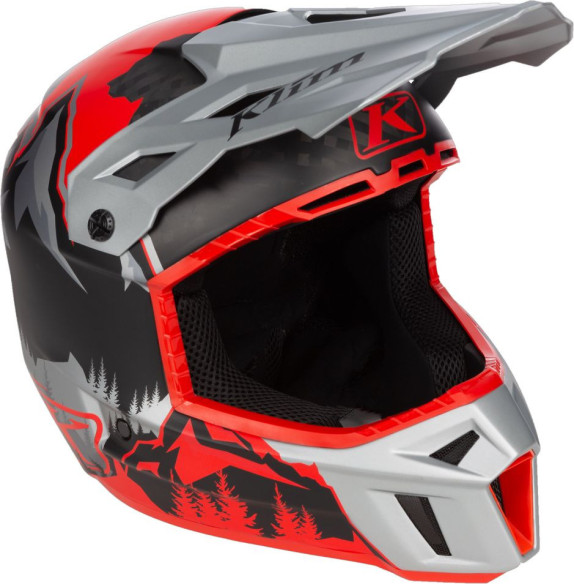 Casca Moto MX/Enduro F3 Carbon ECE DNA Fiery Red/Monument Gray 24