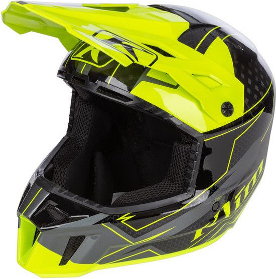 Casca Moto MX/Enduro F3 Carbon ECE Velocity Black/Hi-Vis 24