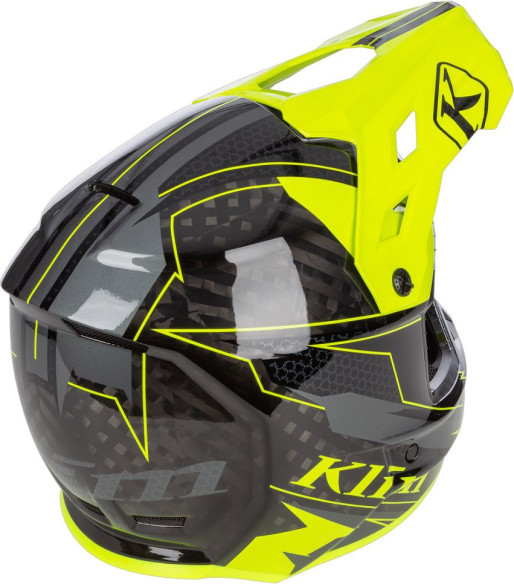 Casca Moto MX/Enduro F3 Carbon ECE Velocity Black/Hi-Vis 24