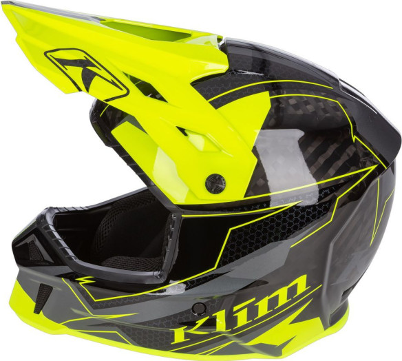 Casca Moto MX/Enduro F3 Carbon ECE Velocity Black/Hi-Vis 24