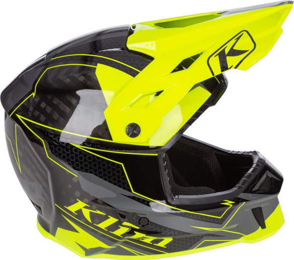 Casca Moto MX/Enduro F3 Carbon ECE Velocity Black/Hi-Vis 24
