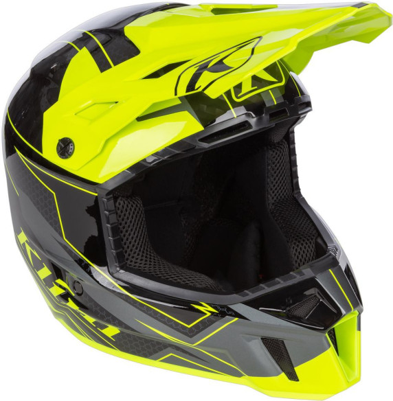 Casca Moto MX/Enduro F3 Carbon ECE Velocity Black/Hi-Vis 24