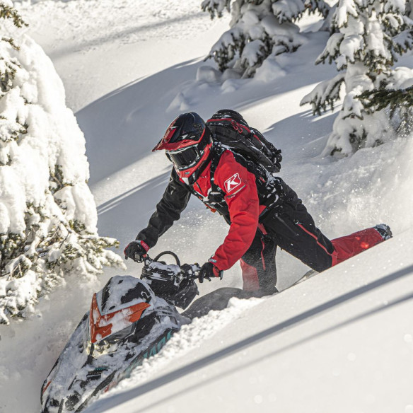 Combinezon Snowmobil Non-Insulated Lochsa One-Piece Short Black-High Risk Red