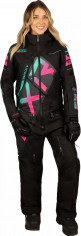 Combinezon Snowmobil Dama CX F.A.S.T. Ins Monosuit Black/Mint-E Pink Fade