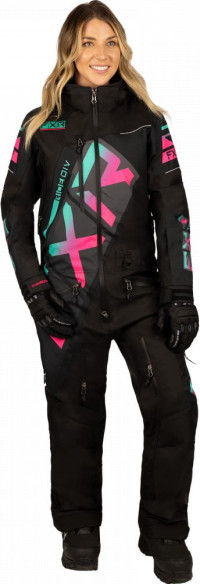 Combinezon Snowmobil Dama CX F.A.S.T. Ins Monosuit Black/Mint-E Pink Fade