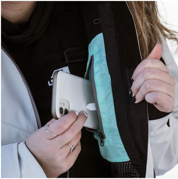 Geaca Snowmobil Insulated Dama Range Light Gray with Teal