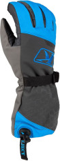 Manusi Snowmobil Insulated Powerxross Gauntlet Asphalt/Electric Blue Lemonade