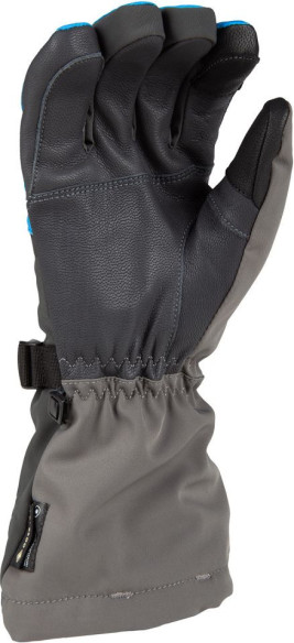 Manusi Snowmobil Insulated Powerxross Gauntlet Asphalt/Electric Blue Lemonade