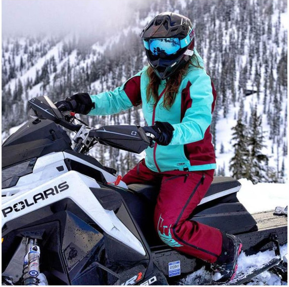 Pantaloni Snowmobil Bib Insulated Dama Range Maroon