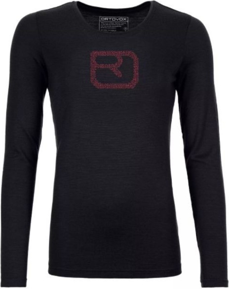 Bluza Dama 185 Merino Pixel Logo LS Black Raven
