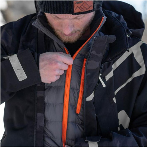 Vesta Mid Layer Syn Loft Hybrid Dark Ops with Orange