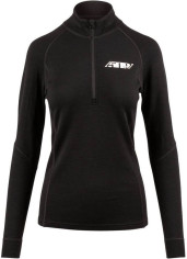Hanorac Base Layer Dama FZN Merino 1/4 Zip Black