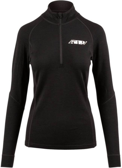 Hanorac Base Layer Dama FZN Merino 1/4 Zip Black