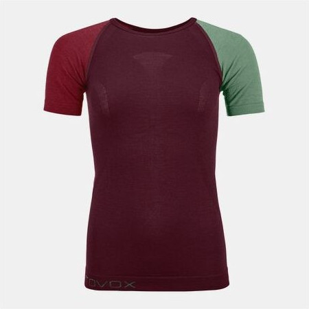 Tricou Snowmobil Dama Base Layer 120 Comp Light Short Sleeve Dark Wine