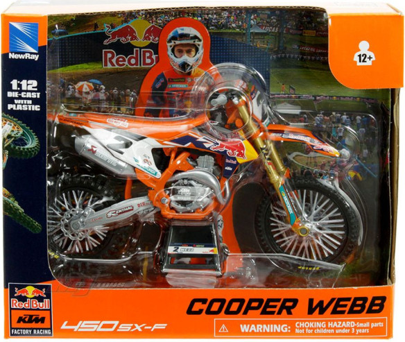 Macheta Moto Cooper Webb Red Bull KTM SXF 450 Toy 58353 1:12