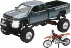 Macheta Moto Chevrolet Silverado Pick Up Honda Dirtbike 1:32