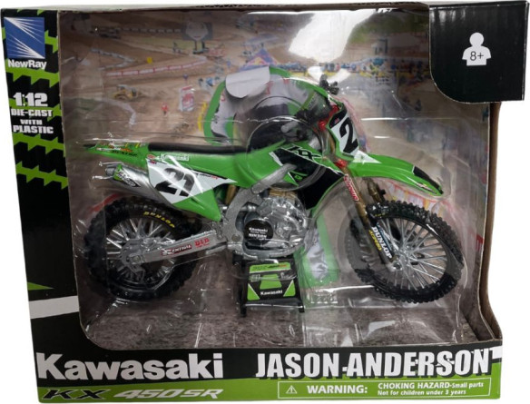 Macheta Jason Anderson Kawasaki Factory KX 450 Toy Model 1:12