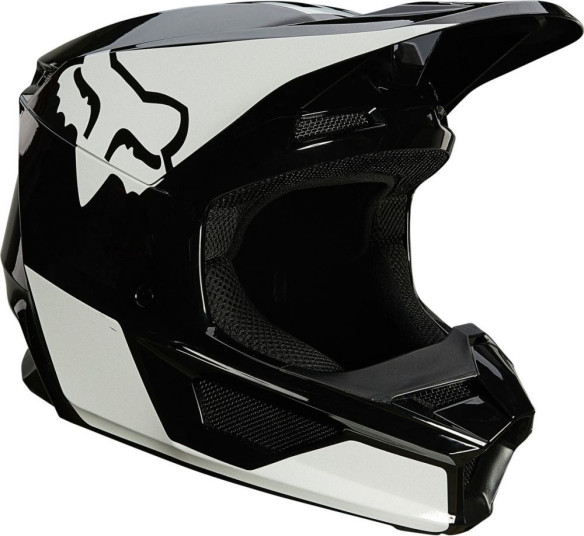 Casca Moto Enduro V1 Revn Negru Lucios/Alb