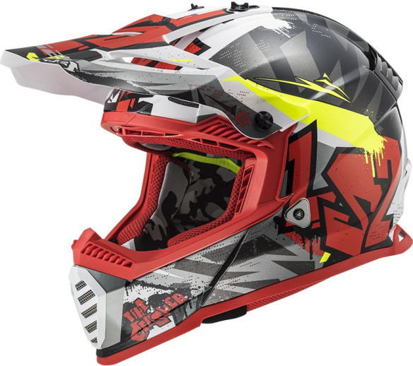 Casca Moto Enduro MX437 Fast Evo Crusher Negru Rosu