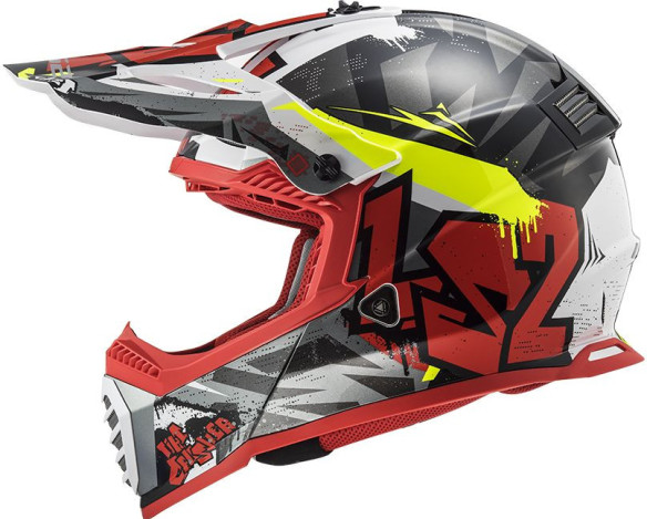 Casca Moto Enduro MX437 Fast Evo Crusher Negru Rosu