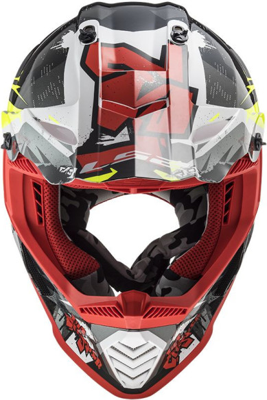 Casca Moto Enduro MX437 Fast Evo Crusher Negru Rosu