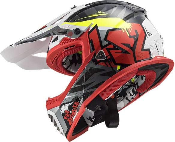 Casca Moto Enduro MX437 Fast Evo Crusher Negru Rosu