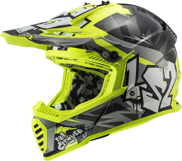 Casca Moto Enduro MX437 Fast Evo Crusher Galben Negru