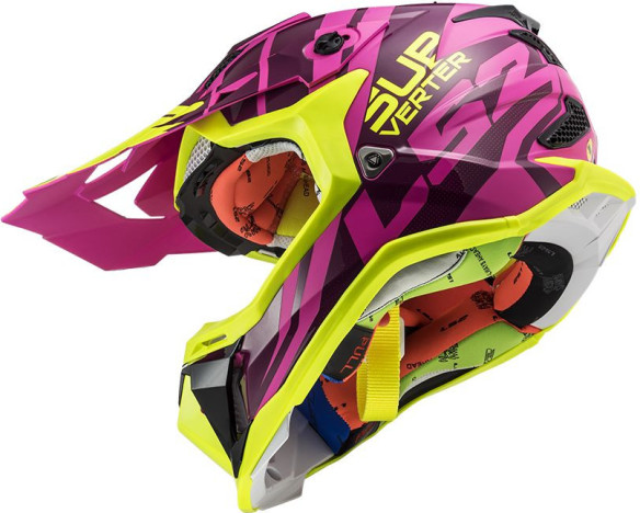 Casca Moto Enduro Dama MX470 Subverter Troop Roz Galben
