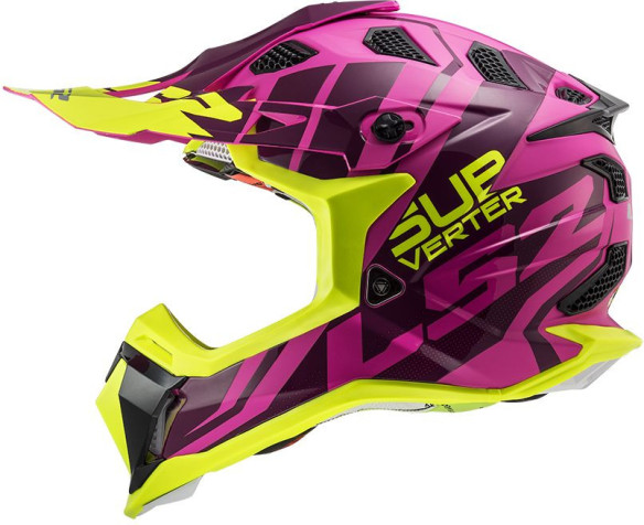 Casca Moto Enduro Dama MX470 Subverter Troop Roz Galben