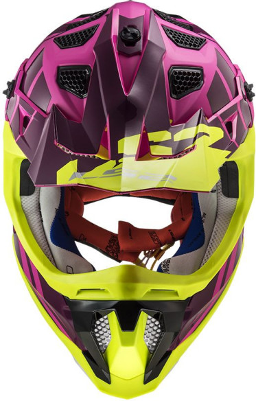 Casca Moto Enduro Dama MX470 Subverter Troop Roz Galben
