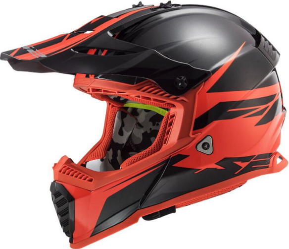Casca Moto Enduro MX473 Fast Evo Roar Negru Rosu