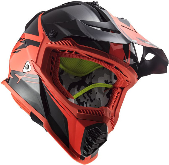 Casca Moto Enduro MX473 Fast Evo Roar Negru Rosu