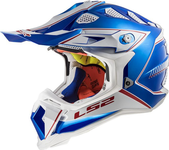 Casca Moto Enduro MX470 Subverter Power Chorme Blue