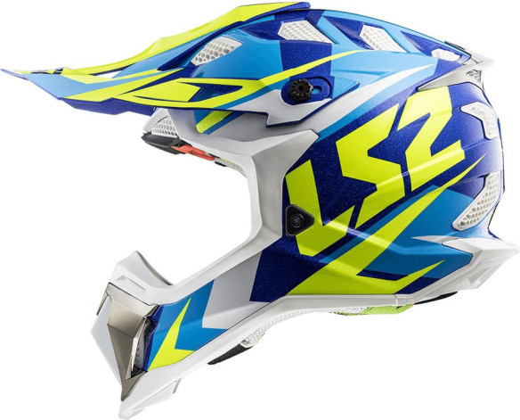 Casca Moto Enduro MX470 Subverter Nimble Alb Albastru