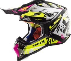 Casca Moto Enduro Dama MX470 Subverter Roz Galben