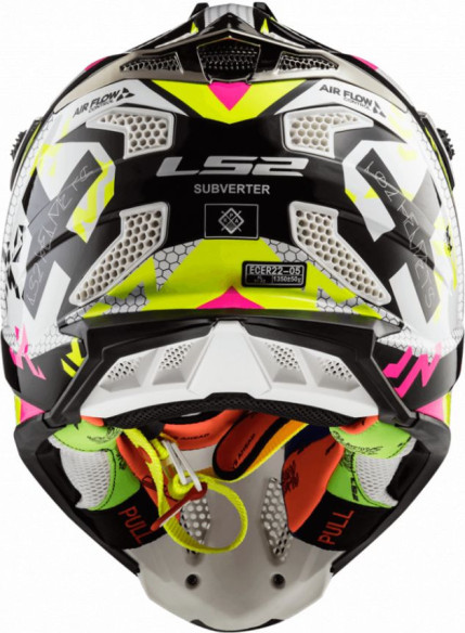 Casca Moto Enduro Dama MX470 Subverter Roz Galben