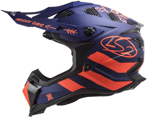 Casca Moto Enduro MX700 Subverter Cargo Matt Blue Fluo