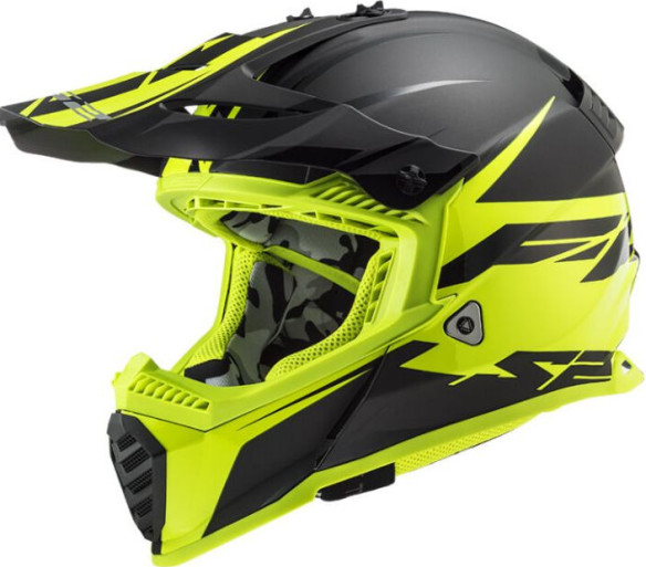 Casca Moto Enduro MX437 Fast Evo Roar Negru Galben