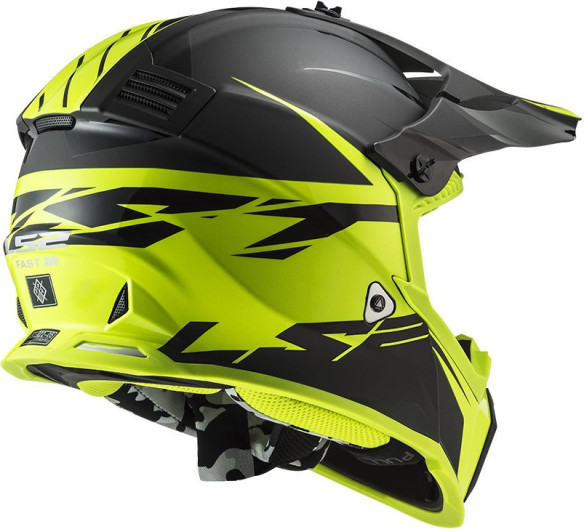 Casca Moto Enduro MX437 Fast Evo Roar Negru Galben