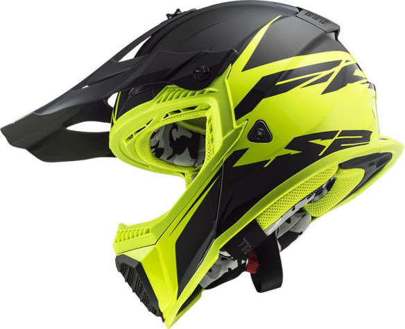 Casca Moto Enduro MX437 Fast Evo Roar Negru Galben