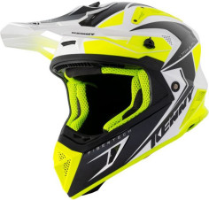 Casca Moto Enduro Titanium White Black Neon Yellow