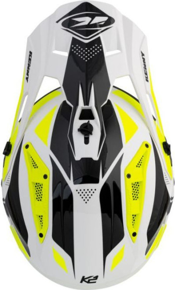 Casca Moto Enduro Titanium White Black Neon Yellow
